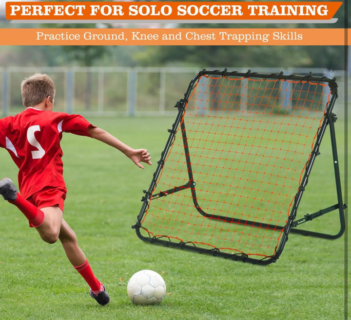 RayChee Portable Soccer Rebounder, 3.3×3.3FT/3.9×3.9FT Rebound Net with Quick Folding Design, Multi Angle Adjustment for Kids Teens & All Ages, Soccer